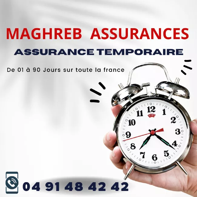 Voiture assurée temporairement à Nice avec Maghreb Assurances