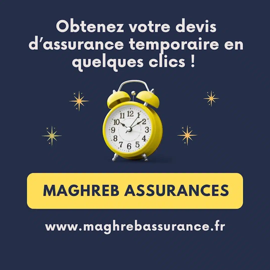 Obtenez votre devis d’assurance temporaire auto instantané avec Maghreb Assurances<br />
